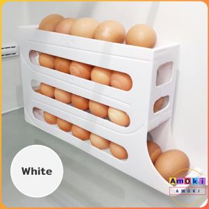 Amoki 4-Tier Automatic Rolling Egg Rack Refrigerator Egg Storage Box Kitchen Egg Dispenser