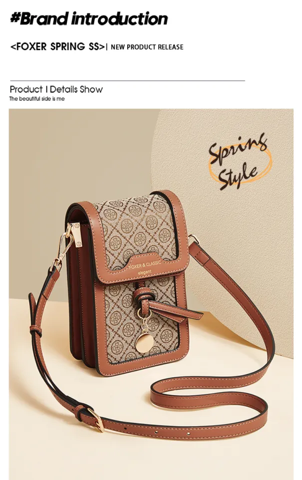 FOXER Small Phone Bag PU Leather Womens Crossbody Bag Fashion Girl