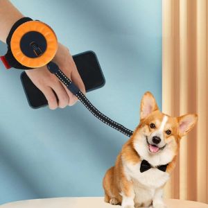 OUTOPEN Anti-Slip Handle Automatic Retractable Pet Leash Hands-Free Adjustable Dog Traction Rope Pet Towing Rope One-Click Lock Dog Walking Rope Dog Walking Training