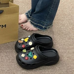 [Free Shipping] New Heart-Shaped EVA Clogs for Women Thick-Soled Non-Slip Odor-Resistant Breathable Height-Increasing Outdoor Beach Slippers