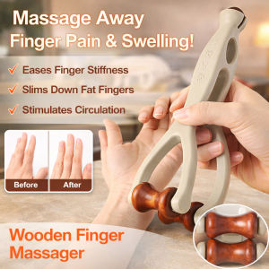 Multipurpose Wood Finger Massage Clip Wooden Finger Massager Finger Massage Clip Hand Slimming Tool Meridian Relief Massage Roller 原木手指按摩器