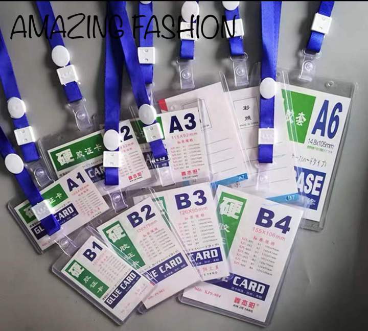 100-original-amz-1pc-id-card-name-badge-holder-heavy-duty-clear