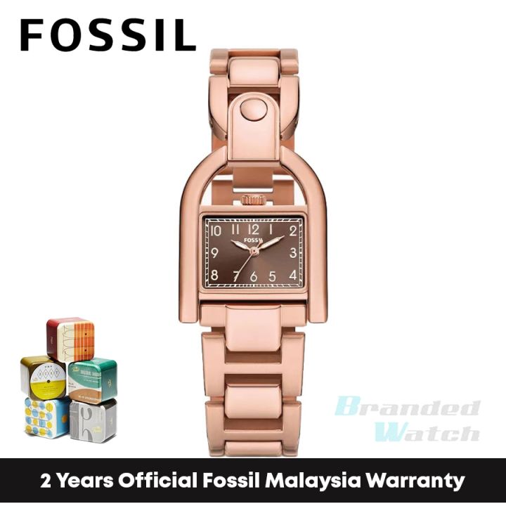 [Official Warranty] Fossil ES5328 Women's Harwell Three-Hand Rose Gold ...