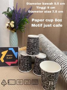 GELAS KERTAS/PAPER CUP/GELAS KOPI KERTAS/GELAS SEKALI PAKAI/GELAS KOPI CAFE/GELAS UNIK UKURAN 8 OZ ISI 50 PS GELAS KOPI MOTIF ECER DAN GROSIR TERMURAH