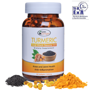 (Halal) Humble Ginger: Turmeric and Black Sesame Oil: Knee and Joint Health: 500mg x 90 soft gels