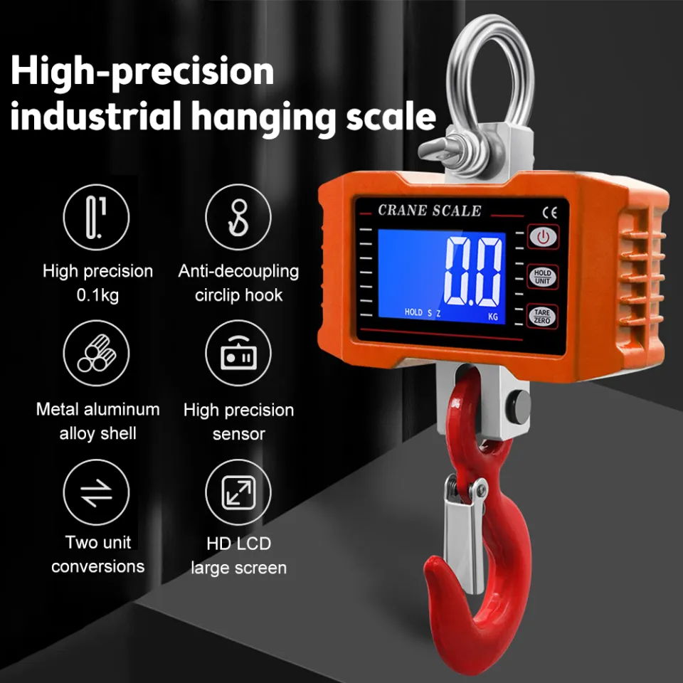 sold !!! iDili 2200LBS Digital Crane Scale, High Precision OCS-S 1000KG Aluminum Industrial Scales Heavy Duty Compact Hanging Scale Hoists Scale 0.5kg (OCS-S $30.00 sku-i5-m