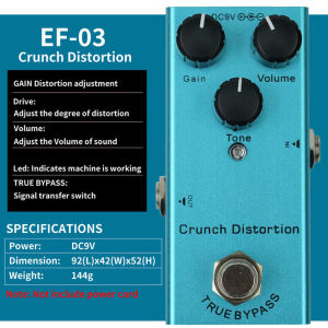 Minsine Vintage Electric Guitar Effect Pedal Single Multi-Tone Pedal with Overdrive Distortion Crunch