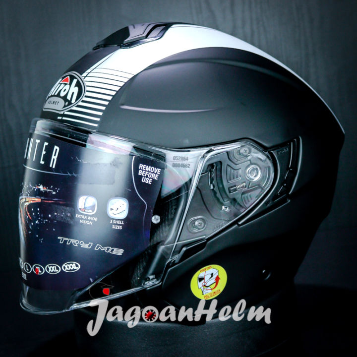 AIROH HELM HUNTER SIMPLE MATT BLACK DOUBLE VISOR Lazada