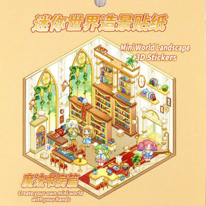 Hình dán 3D kuromi  bộ sticker dán phong cảnh  trang trí phòng  sắp xếp đồ đạc siêu xinh