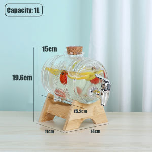 Household wine barrel with faucet glass sealed sparkling wine bottle with cork lid party supplies