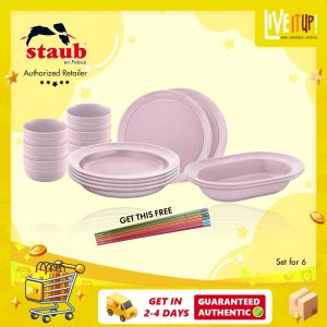 STAUB Dinnerware 14 Pcs Ceramic Dinner Set for 6 persons - Sorbet Rose