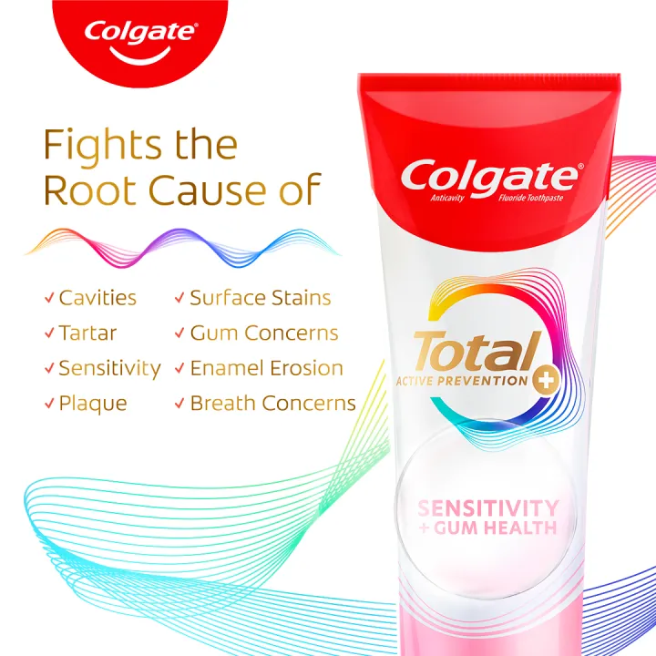 NEW Colgate Total Sensitivity + Gum Health Antibacterial Toothpaste, 110g x2