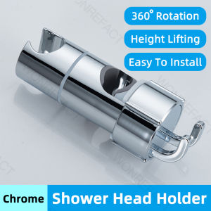Bathroom Shower Bracket Adjustable Lifting Slider Bracket Fixed Shower Head Base Wall-Mounted Shower Head Guide Rail Slider Universal