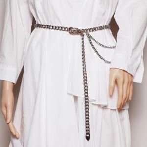 เข็มขัดโซ่หลายชั้นสำหรับผู้หญิง เครื่องประดับเอวสไตล์ตะวันตก -match well with pants or skirts-