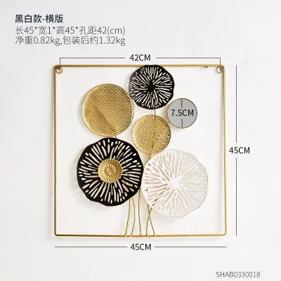 Nordic Luxury Mirror And Metal Creative Lotus Leaf Modeling Light Luxury Wall Decoration Iron Hanging Artware