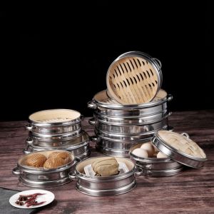 Gudan tre chịu nhiệt dụng cụ nấu ăn bánh bao nhà bếp hấp bằng thép không gỉ giá hấp lưới hấp Bộ khung nồi hấp thực phẩm lồng