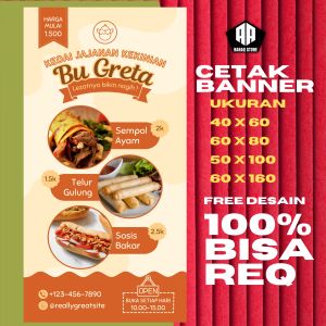 Spanduk Banner KEDAI JAJANAN KEKINIAN BISA REQUEST