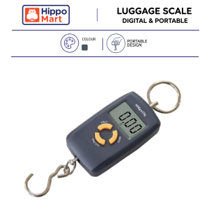 HIPPOMART | Digital Portable Luggage Scale | Max 45KG | Compact Design | Long Lasting | Indoor/Outdoor Use