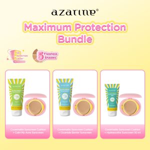 Rumah Cantik Azarine Maximum Protection Set [2 PCS] Covermatte Cushion + Sunscreen Best Seller untuk Semua Jenis Kulit Cushion Tahan Lama Flawless Matte Finish Lightweight Makeup Easy Application Buildable Coverage