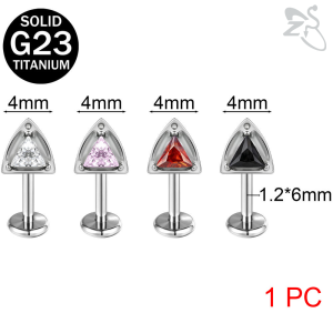 ZS G23 Titanium Ear Piercing 1 Pc Helix Earring 16G Earring Crystal Stud Earring Sung Earring Internal Thread Lip Piercing