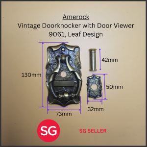 Ready stock in SG. Amerock Vintage Doorknocker with Door Viewer. It stamped with 9061 Leaf Design