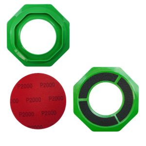 NOBLELYN 2-in-1 Bowling Ball Holder Non-Slip Hexagon Bowling Ball Siding Pad Holder Professional with Sandpaper Bowling Ball Base For Resurfacing Polishing