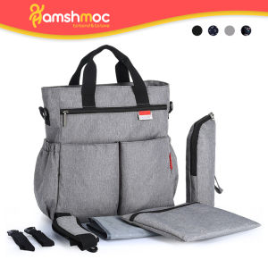 Hamshmoc 6 In 1 Multifunction Baby Diaper Bag Tote Portable with Insulated Pockets and Changing Mat Baby Nursing Bag Large Capacity for Stroller Hanging Crossbody Handbag