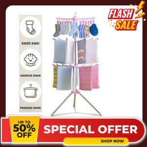 Jemuran Pakaian Baju - Menara Gantungan Lipat towel rack stand Jemuran Pakaian / Gantungan Baju Pakaian / Gantungan Menara / Rak Jemuran Menara