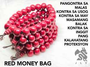 Love Happiness black/red money bag Lucky charm Bracelet for men women [MADE FROM WOOD]