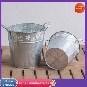 Graceful Vintage Iron Flower Pot Desktop Flower Vase Plant Flowerpot Balcony Plant Bucket