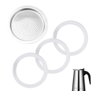 4Pcs Espresso Pots Replacement Set Essential Espresso Pot Silicone Seal Rings Replacement with Disk