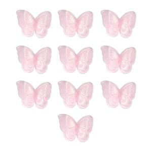 10 cái may trên Organza các bản vá lỗi hai lớp bướm appliques THÊU ĐÍNH cho khâu thủ công Phụ kiện tóc