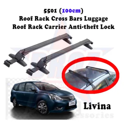 5501 (100cm) Car Roof Rack Roof Bar Roof Carrier Cross Bars Luggage Roof Rack Carrier Bicycle Carrier Box Anti-theft Lock/Cross Bar Roof Bar Rak Bumbung Rak Bagasi Kereta - LIVINA