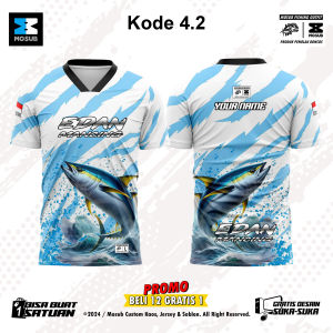 jersey pancing lengan panjang ikan tuna custom terbaru Full Printing Gratis Nama mosub Kode 4.2