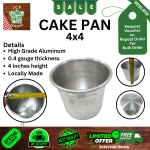 JCF KITCHEN STORE | Heavy Duty Cake Pan - 4 inches height | 0.4 Gauge Thickness | High Grade Aluminum Baking Pan | Cake Molder Pan Set Sale | Baking Supplies and Equipment | Baking Trays and Pans | Cake Molder Round Pan | Aluminum Tray for Food