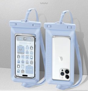 7.5 Inch Waterproof Phone Pouch Underwater Large Cellphone Dry Bag Underwater Waterproof Mobile Bag Holder PVC Clear Window Swimming Snorkerling Rain