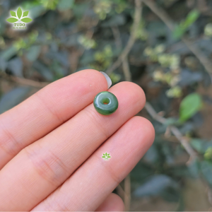 Q513 Charm ngũ đồng điếu Ngọc Bích xanh đậm sẵn lỗ 2li ko kén mệnh - Phong Thủy TUDO