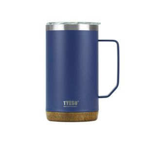 WU552 ความจุขนาดใหญ่ แก้วกาแฟตั้งโต๊ะ ฐานลายไม้ 530มล./710มล. แก้วน้ำ ภาชนะเครื่องดื่ม อย่างมีสไตล์ แก้วเก็บความร้อน กีฬากลางแจ้ง