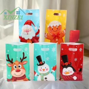 XZ✨✨✨ 10 25 50pcs món quà giáng sinh gói túi Snowman Santa Claus goodie Cookie kẹo cầm tay Túi giáng sinh trang trí