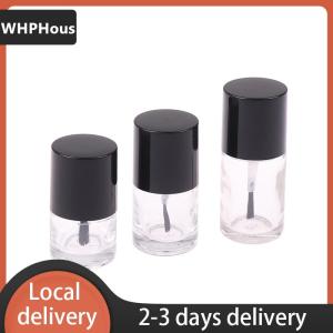 [COD] WHPHous Ship within 24 hours 5 10 15 ML Empty Nail Polish Bottle Cosmetic Containers Nail Glass Bottles With Brush Transparent Glass With A Lid Brush