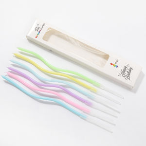 B.F. 6pcs Colorful Spiral Candle Twisty Birthday Candles for Birthday Wedding Party and Cake Decoration