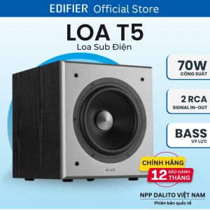 Loa EDIFIER T5 siêu trầm Công suất 70W Bass driiver 8 inch Tần số đáp ứng 38Hz Đa dạng cổng kết nối - Hãng chính hãng - Phiên bản quốc tế - Bảo hành 12 tháng - Đổi mới trong 30 ngày