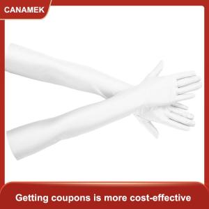 【CANAMEK】 Cao đàn hồi Spandex mặt trời bảo vệ găng tay bên hộp đêm hiệu suất đám cưới găng tay màu đen