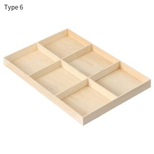 WUXU Gift Plant Pot Stand Divided Drawer Bonsai Holder Storage Wooden Box Flowerpot Wood Tray Desktop Organizer