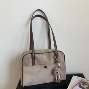 MOUSSON  กระเป๋าสะพายข้างผู้หญิงความจุขนาดใหญ่ซิปเปิดปิดกระเป๋าด้านในมัลติฟังก์ชั่นออกแบบพร็อพทุกวันแมทช์ลุคง่าย