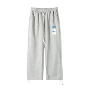 Street Style Waffle Pants for Men Comfortable Loose Fit with Side Label Detail
