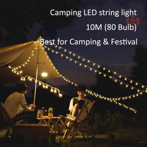 CC 10M LED Camping Light String Ball String Battery Barbecue Picnic Camping Light Decoration Warm light