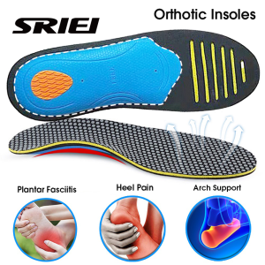 SRIEI 1Pair Orthotic Sport Insoles For Flat Foot Arch Support Sponge Elastic Running Insoles For Arch Pain Anti-Fatigue Orthopedic Shoe Pads