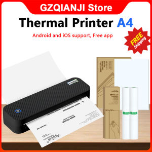 Portable Mini A4 Thermal Printer Bluetooth wireless Documents Files Web PDF Pictures Photo Print