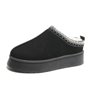 [Free Shipping] High-Quality WomenS Ethnic-Style Snow Boots Short Boots Winter Closed-Toe Slippers Platform-Soled Thick-Soled And Padded Cotton Shoes
